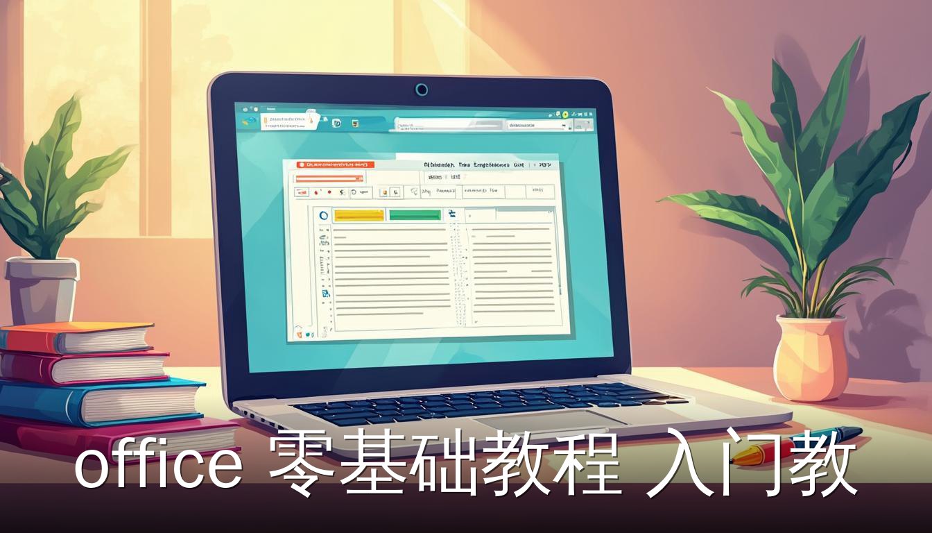 Office零基础教程入门教程封面图，展示笔记本电脑和Excel界面