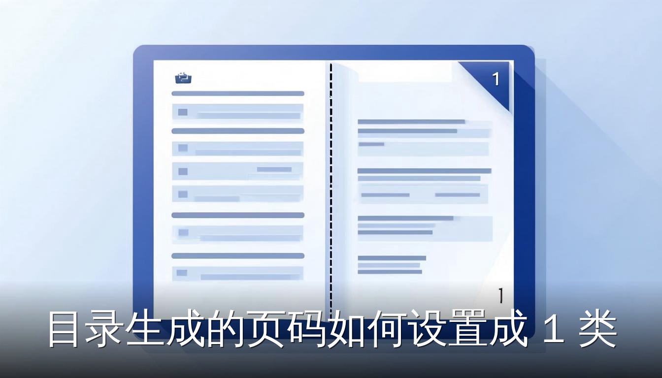 Word文档目录与正文分节符设置，正文页码显示为1的扁平插画