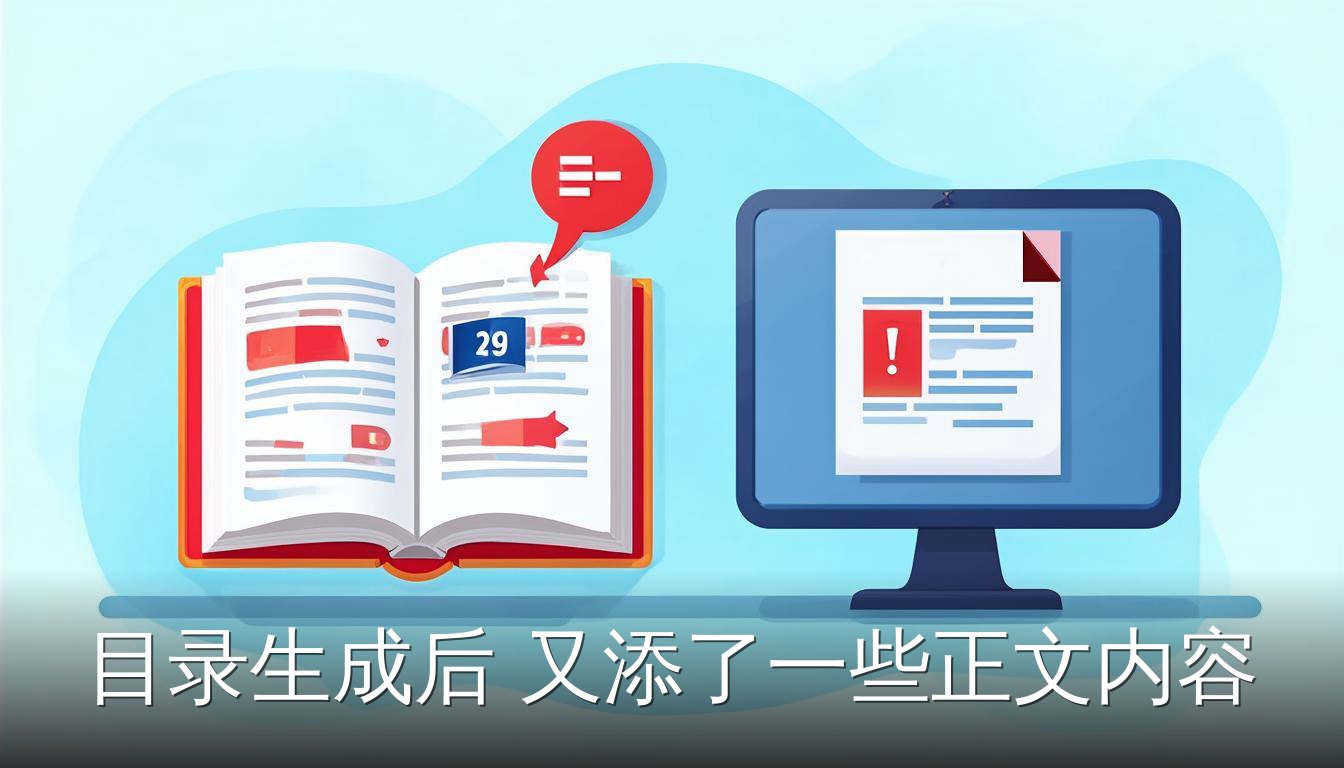 目录生成后添加正文内容导致页码不符的插画