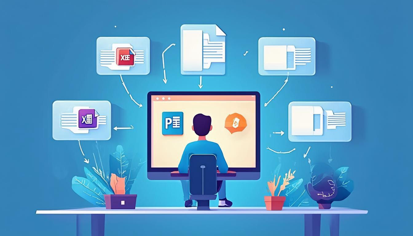 Office零基础视频教程主图，展示Word、Excel和PowerPoint图标